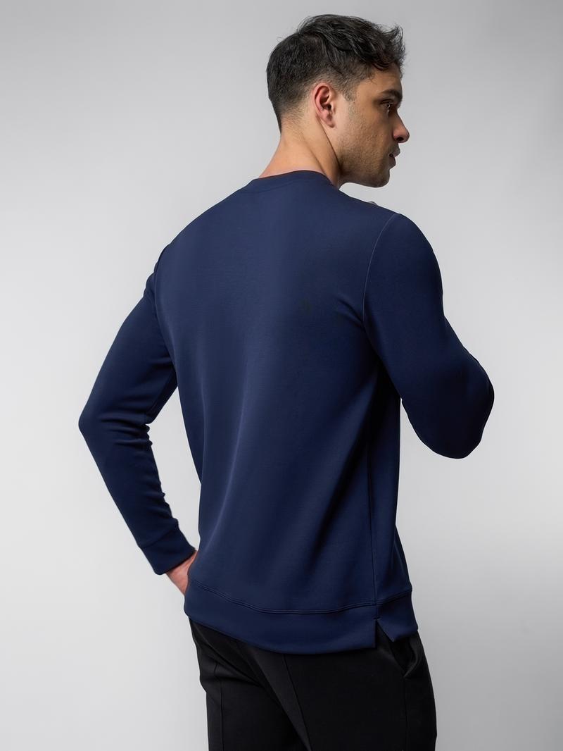 Fioboc Men's Modal Crewneck Sweatshirt - Long Sleeve Casual Top for Fall Winter, Wrinkle Resistant Soft Comfort