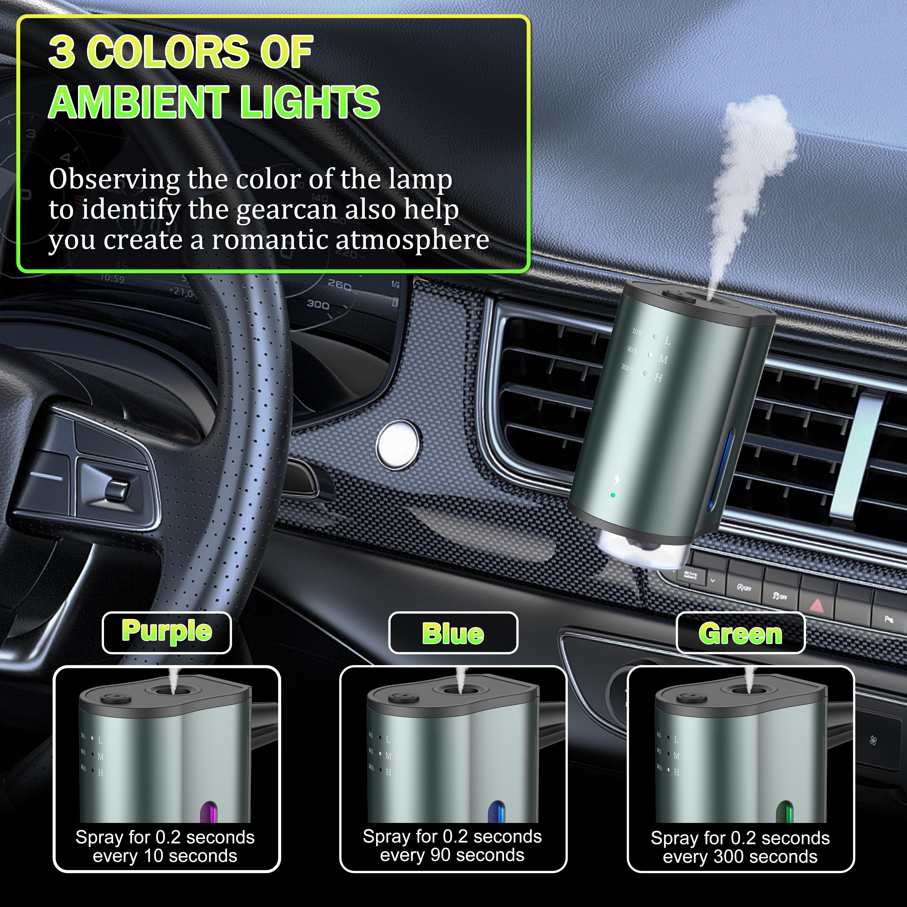 Portable Smart Car Air Freshener: Customize Your Drive with Three Intensity Levels of Natural Fragrance - Includes 3*10ML Natural Perfumes