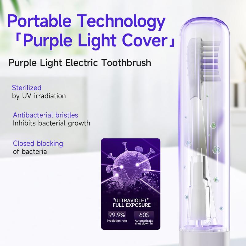 Dr.Hiseki electric toothbrush with sonic magnetic levitation sterilization, fully automatic sweeping vibration blue light sterilization, adult and unisex size, sonic soft bristles.