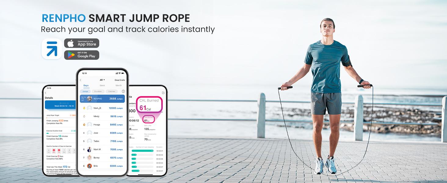 [Livestream Exclusive] RENPHO Smart Jump Rope Spring Glow Up Gym Gifts for Men and Women