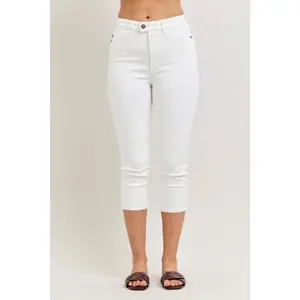 Judy Blue High Waist Extended Waistband Capri Pants with Spade Pockets