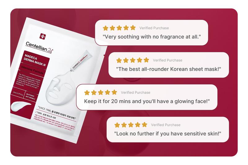 [Centellian24] Madeca Derma Mask III Intensive Formula | 24hr Hydration + Radiant Skin | Repair Sheet Mask | Korean Skincare | 1pc (0.77 fl oz)