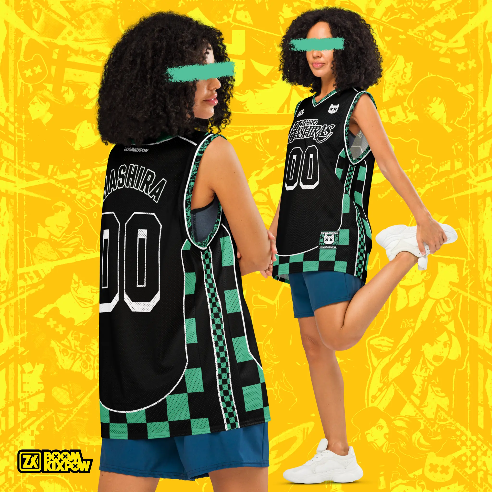 シャツ Tokyo Hashiras Basketball Jerseys - Green - Anime Sport Jersey