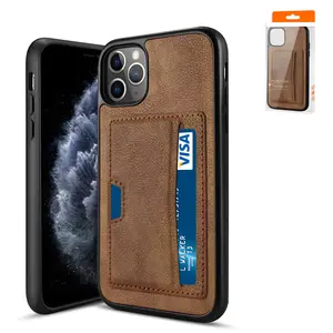 IPHONE 11 PRO Compatible APPLE IPHONE 11 PRO Card Pocket Case In Brown - Durable Protection by CELL DEMAND