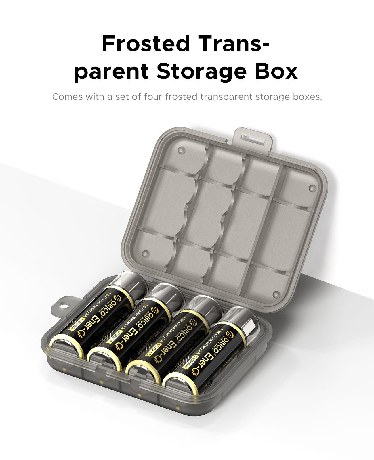 ORICO Ener-G Lithium ion Battery Rechargeable AA Batteries 1400mWh USB-A Direct Charging 1.5H Fast Full-Charged 1500 Cycles for Mouse Keyboards RC Remotes Flashlights-EG5A