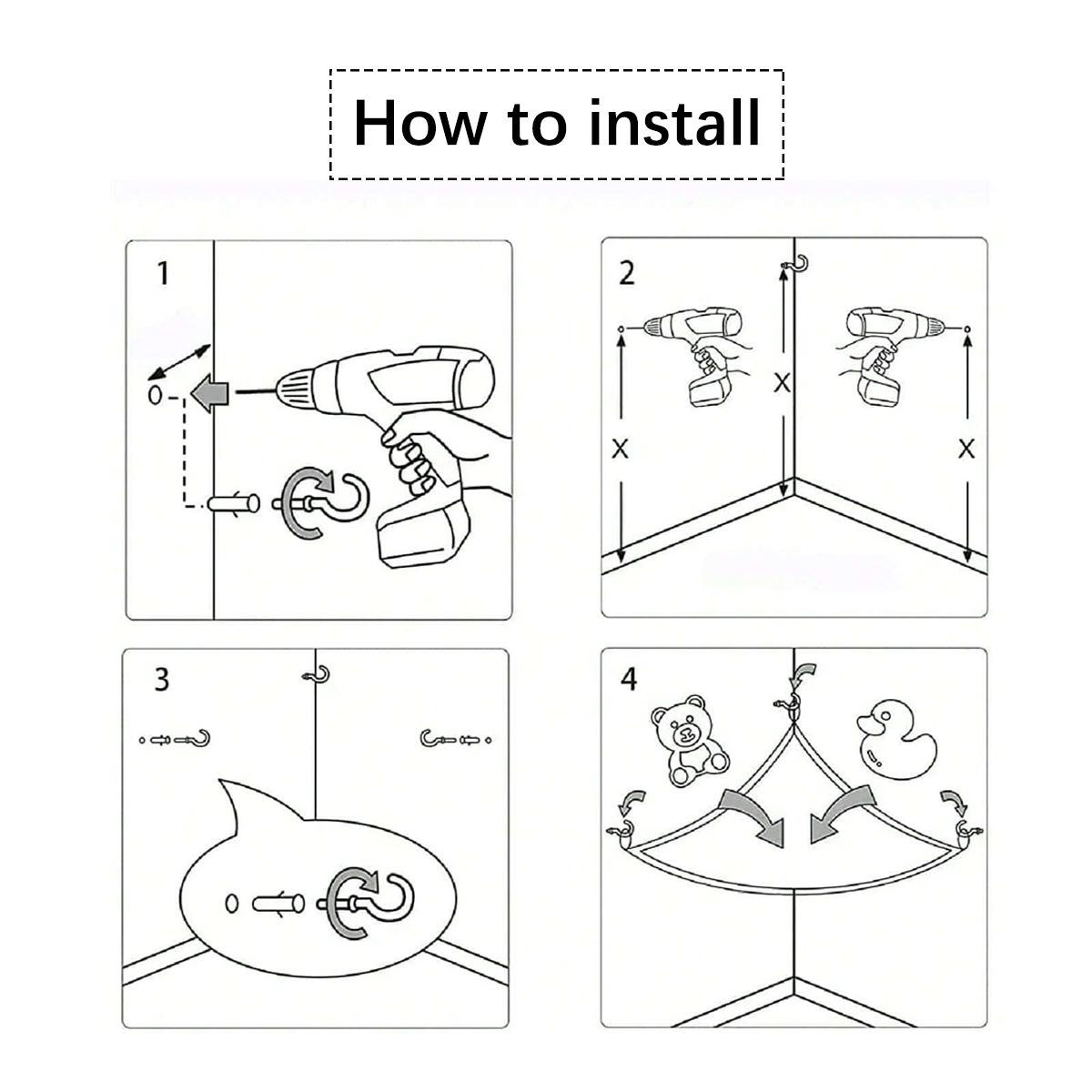 Stuffed Animal Storage Hammock Net Corner arge Toy Hammock Net for Stuffed Animals Room Decor - Cute Stuff Animal Organizer Plush Holder - Kids Baby Nursery Essentials Wall Bedroom Home Decor