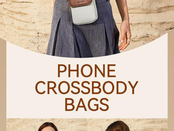 BOSTANTEN Cell Phone Purse Small Crossbody Bags for Women Leather Handbags Phone Wallet with Card Slots Adjustable Strap