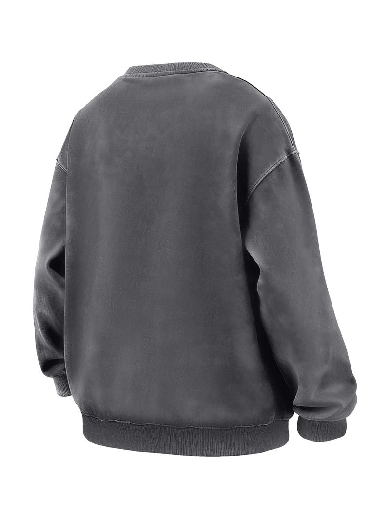 CCCMAI Men's Plain Drop Shoulder Essentials Sweatshirt Loose Fit Casual Long Sleeve Crewneck Pullover for Fall Winter Daily Wear Menswear Tops in Multiple Colors Motocross