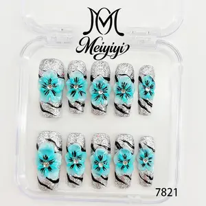 .DP.7821.Long tube niche carved wearable nails