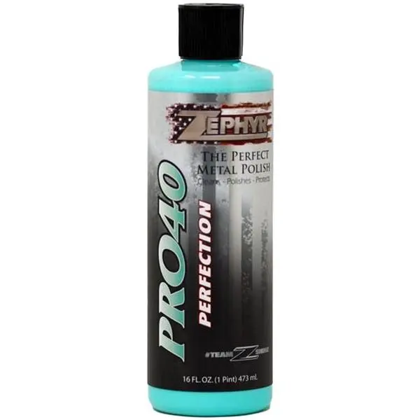 Zephyr Pro-40 High-Quality Car Polish - 16 Oz Polished Chrome & Metal Surface Cleaner, Easy-to-Apply Shine Protectant for Automotive Paint Care & Sealing
