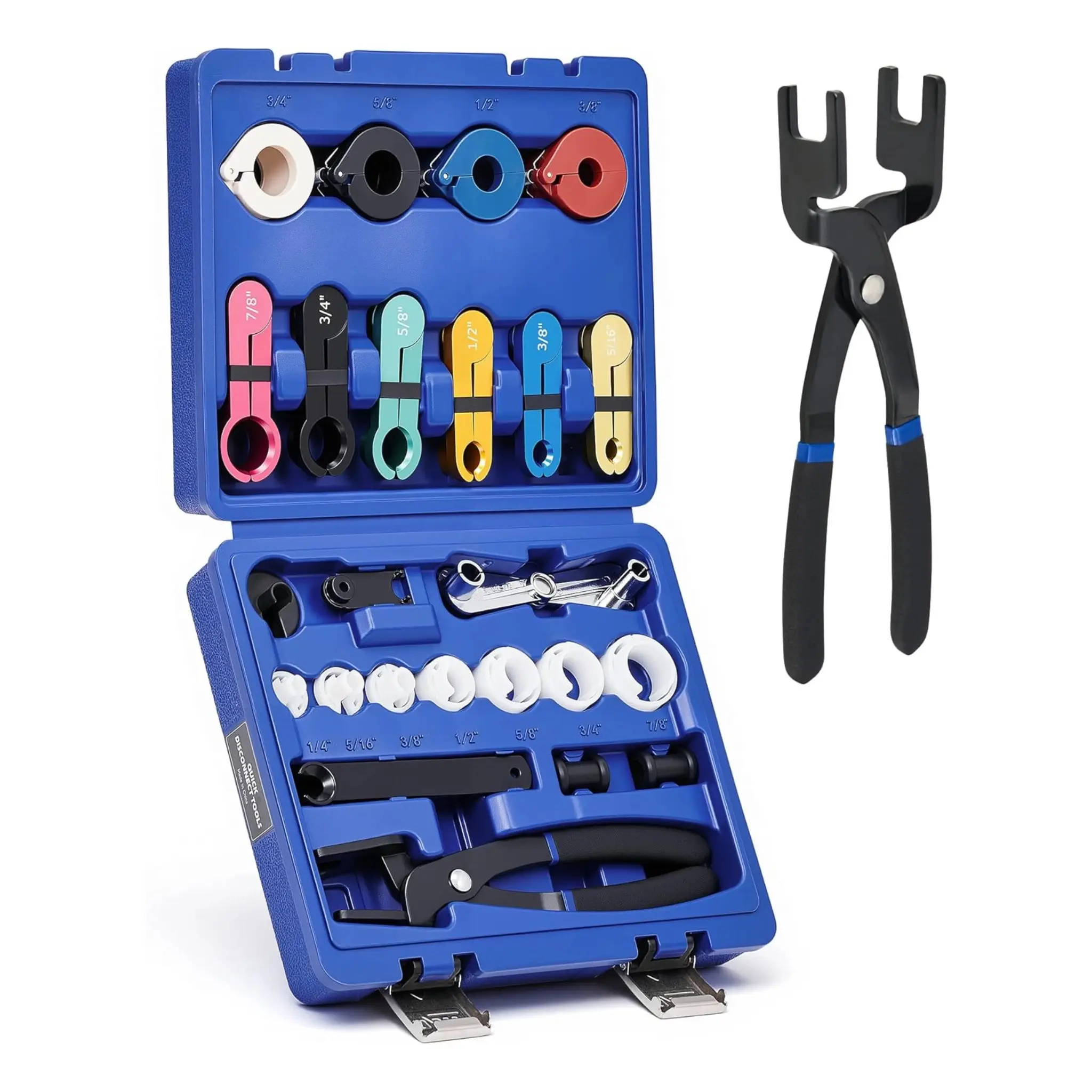 【SpotlightDay】Orion Motor Tech 26pc Fuel Line Disconnect Tool Set, Master Quick Disconnect Tool Kit with Fuel and AC Disconnect Pliers, Fuel Line Removal Tool Set for AC Fuel & Transmission Systems, Black Automotive Repair Tools Automotive Vehicle Tool