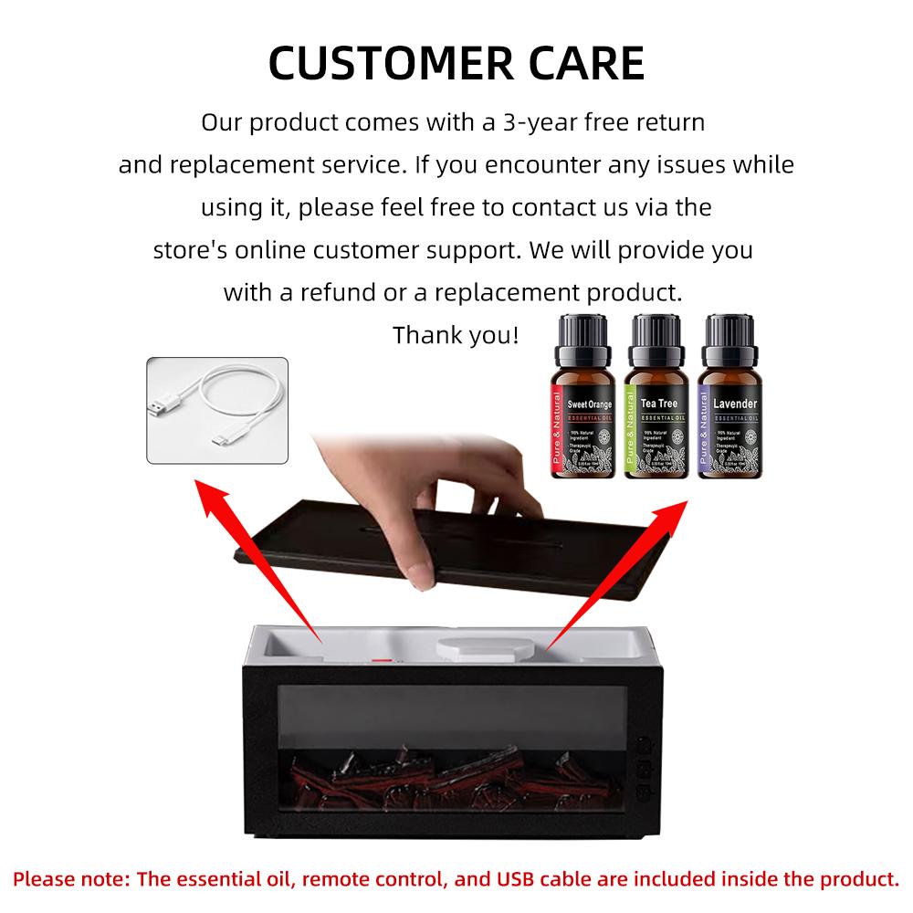 Upgraded 300ml Air Humidifier & Aroma Diffuser with 7-Color LED Flame Effect, Essential Oil Diffuser, Aromatherapy Machine, Remote & Timer for Home, Bedroom, or Office, Air Purifier for Relaxing Atmosphere