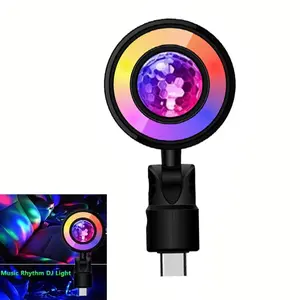 Joytutus LED Lighting and Audio Party Car USB Mini Disco Ball Lamp RGB Multi-Color Magic Strobe Lamp for Car Room Decoration Music Rhythm DJ Light