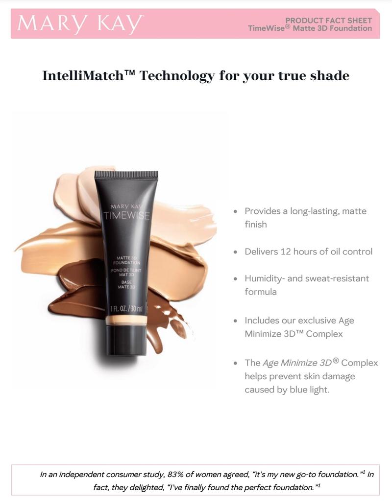 Timewise Matte 3D Foundation - Long Lasting Liquid for Perfect Coverage - Makeup - Powder Concealer Cosmetic Timewise Matte 3D Foundation - Long Lasting Liquid for Perfect Coverage - Makeup - Powder Concealer Cosmetic