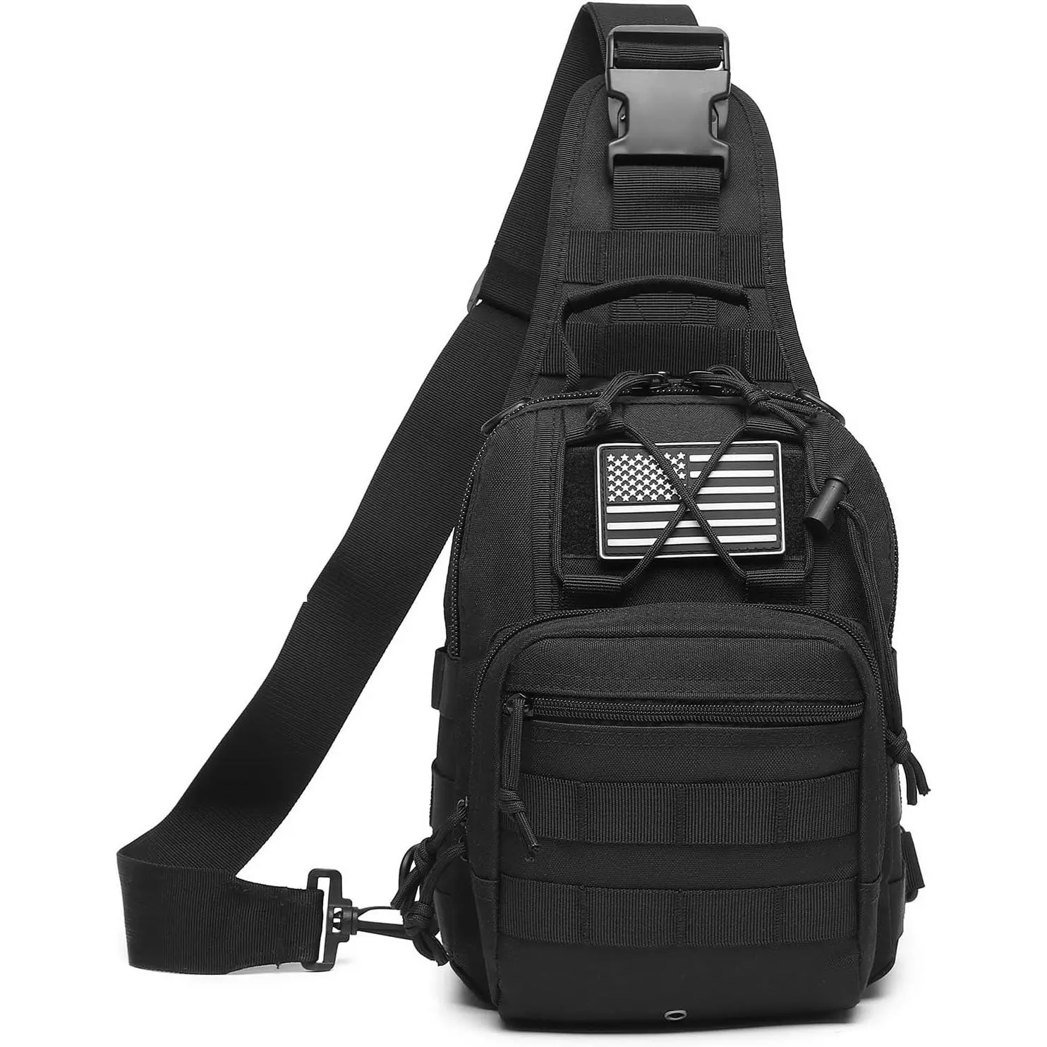 Tactical backpack, military crossbody bag, MOLLE system single shoulder backpack, waterproof | wear-resistant | durable | adjustable sling chest bag, daily carrying equipment for outdoor sports, hiking, traveling, fishing, fitness
