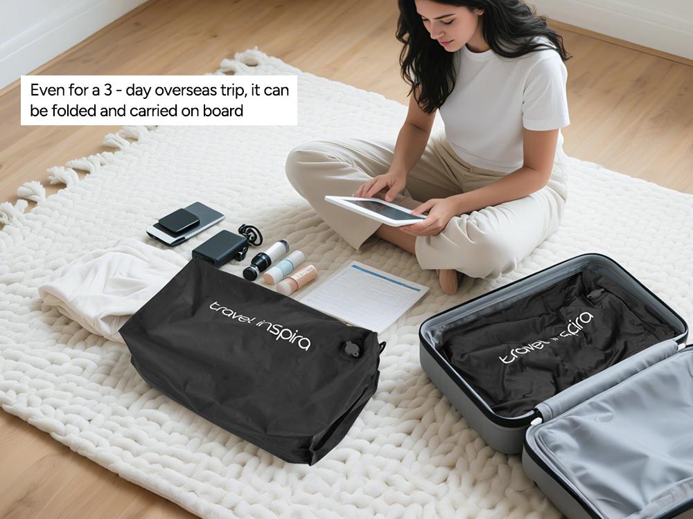 travel inspira Ultra-Durable Nylon 22L Vacuum Travel Bags with Pump Space Saver Compression Solution for Suitcases & Backpacks, Reusable, Lightweight, IP67 Airtight Zipper Seal ,Travel Hacks