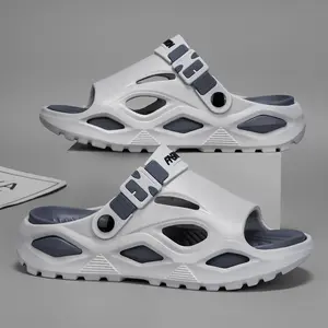 Men's Summer Closed Toe Slippers, EVA Thick Sole Height Increasing, Non-Slip Quick Dry Hollow Out, Dual-Purpose for Driving & Outdoor (for Teens & Adults)