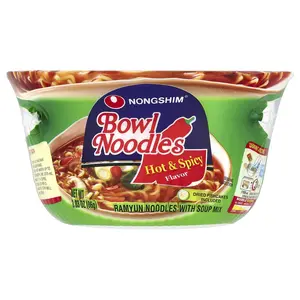 Nongshim Bowl Noodles, Ramyun Noodles With Soup Mix, Hot & Spicy , 3.03 oz (86 g)