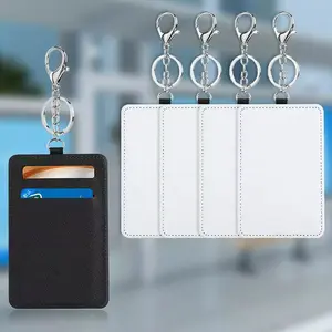 Icesip 30pcs/ctn PU Leather Sublimation Card Cover, Blank Heat Transfer Card Holder for DIY Craft