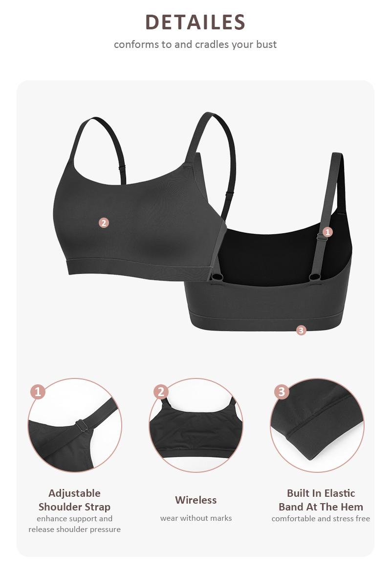 FeelinGirl Women's Unlined Wireless Bra Breathable Sports Bra for Everyday Wear Comfortable Fabric Womenswear Springtok