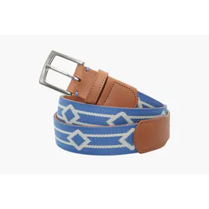 Montecito Woven Belt - Admiral Blue/Stone