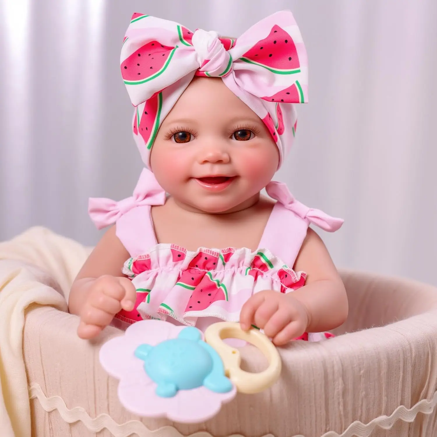 #backtoschool BABESIDE 17-inch 8-Piece Full-Body Vinyl Reborn Doll Girl with Gift Box and Accessories Perfect for Christmas, New Year, Birthday Gifts, and Collectibles