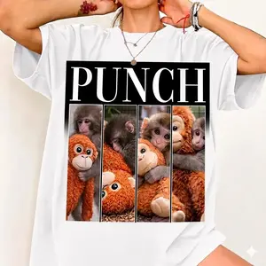 Hot new 2026 Viral Monkey Punch Graphic T-Shirt, Funny Baby Monkey Meme Tee, Casual Streetwear Shirt, Cute Monkey Graphic Shirt, Trendy Unisex Tee #viralmeme #funnyshirt #tiktokfashion