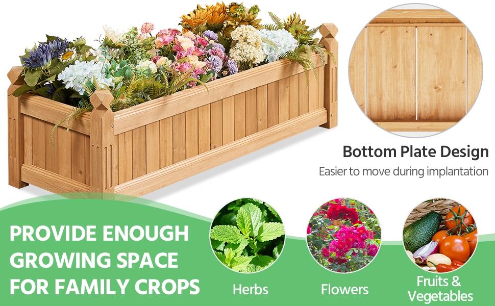 Yaheetech Wooden Raised Garden Bed, Wood Rectangular Garden Planter, Raised Planter Box for Yard/Greenhouse/Home Vegetable/Flower/Greens Planting, Light Brown Yaheetech Wooden Raised Garden Bed, Wood Rectangular Garden Planter, Raised Planter Box for Yard/Greenhouse/Home Vegetable/Flower/Greens Planting, Light Brown