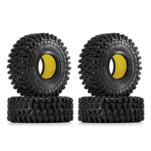 INJORA 1.0 Silicone Rubber Inserts and S5 Rock Terrain Crawler Tires for TRX4M SCX24 1/18 1/24 RC Crawler Car Upgrade