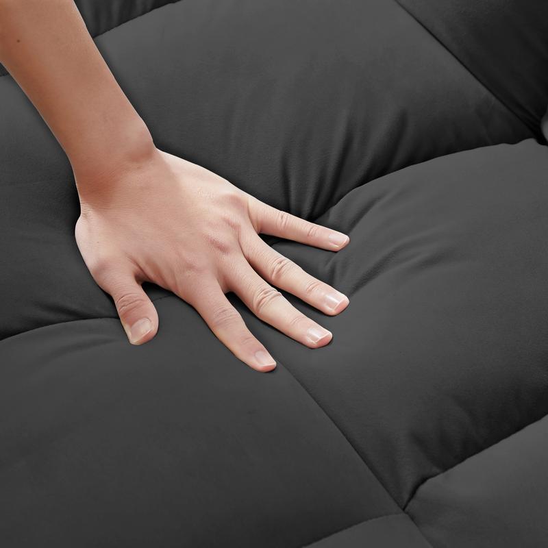 55” 3-in-1 Velvet Convertible Sofa Bed – Modern Double Sofa, Lounge Chair & Sleeper Bed with Adjustable Backrest | Includes Pillows & Storage Bag | Small Space, Apartment & Living Room Furniture | Velvet Futon, Multi-Functional – Easy 20 Min Assembly