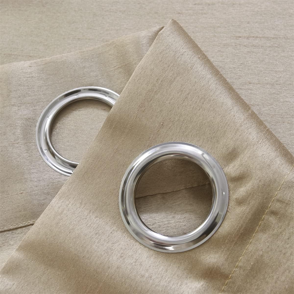 Semi Sheer Faux Silk Curtains, 2 Panels Set with Grommet Top for Light Filtering & Privacy luxury minimalist style drape Textured Room Darkening Curtain Blackout Linen Textured Curtains Semi-Sheer rubber print foil backing langsir bidai blackout sheer Rin