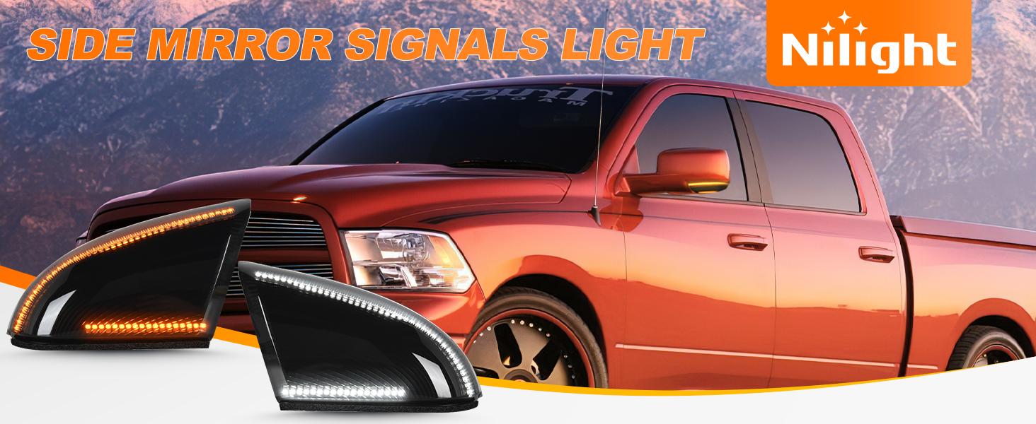 Nilight Side Mirror Marker Light Switchback Amber Turn Signals White Puddle Lights Smoked Lens Plug and Play Compatible With 2009-2018 Ram 1500 2500 3500 2009-2022 Classic Nilight Side Mirror Marker Light Switchback Amber Turn Signals White Puddle Lights Smoked Lens Plug and Play Compatible With 2009-2018 Ram 1500 2500 3500 2009-2022 Classic