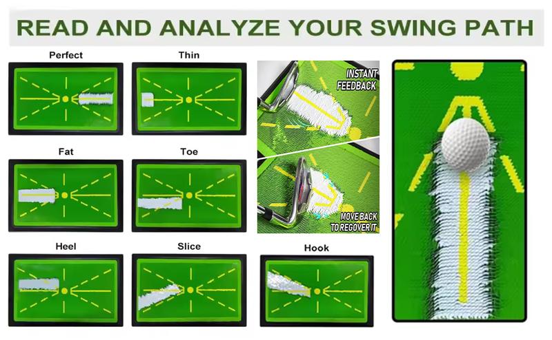 Golf Hitting Mat, Golf Mats Practice Outdoor Indoor for Swing Path Feedback Detection Batting, 17"x12" Practice Outdoor Indoor for Training Chipping Show Swing Path, Practice Outdoor Indoor, Golf Accessories for Training, Driving, Chipping, Gift Golf Hitting Mat, Golf Mats Practice Outdoor Indoor for Swing Path Feedback Detection Batting, 17"x12" Practice Outdoor Indoor for Training Chipping Show Swing Path, Practice Outdoor Indoor, Golf Accessories for Training, Driving, Chipping, Gift