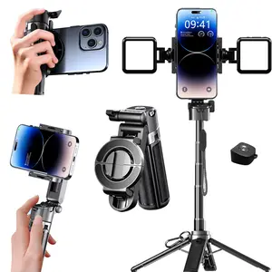 New magnetic without light link & clamp 2-in-1 mini selfie stick with 360°Rotation Compact Portable Compact Stylish Wireless Bluetooth Control Magnetic Phone Holder for Selfies Video Recording Vlogging Compatible with Most Phones,Valentine's Day  Gift