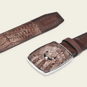 Men’s Cuadra Belt in Genuine Fuscus Leather with Embossed BC422