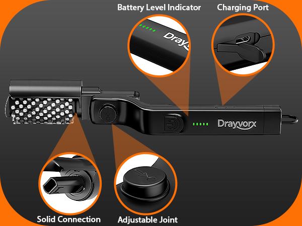 Drayvorx 2-in-1 Cordless Electric Grill Brush & Spin Scrubber - Barbecue Utensils with Stainless Steel Wire & Pad Heads, 3-Speed Motor, High-Torque for Outdoor BBQ Grates & Griddle Grease Cleaning, Cleaning Brush