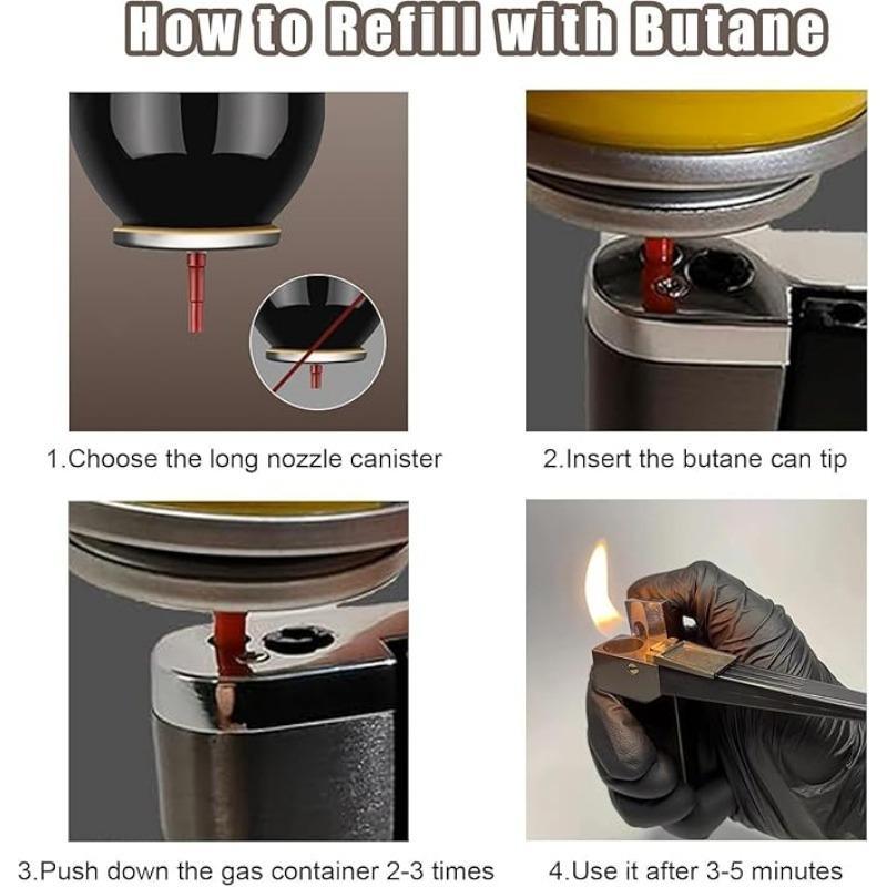 (Butane gas NOT Included)  Dual-Function Metal Lighter, Refillable Lighter,  Ideal Gift for Men-Father's Day Gift foldable