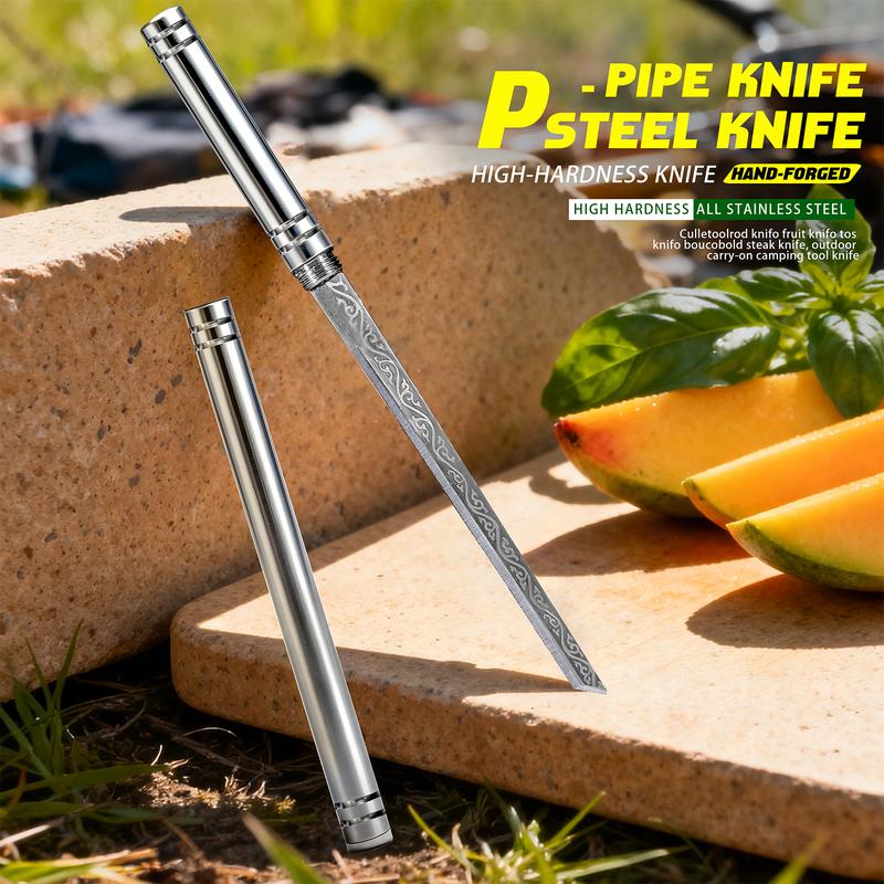 【High Hardness Outdoor Straight Knife】Pen-Shape Portable Full Steel Blade  Sharp & Smooth Cutting! Perfect for Camping/Daily Use #OutdoorTool #EDCKnife
