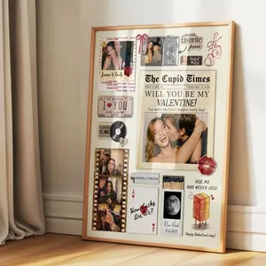Personalized Valentine Wall Art Gift For Him, Custom Matchbox Art For Boyfriend, For Husband