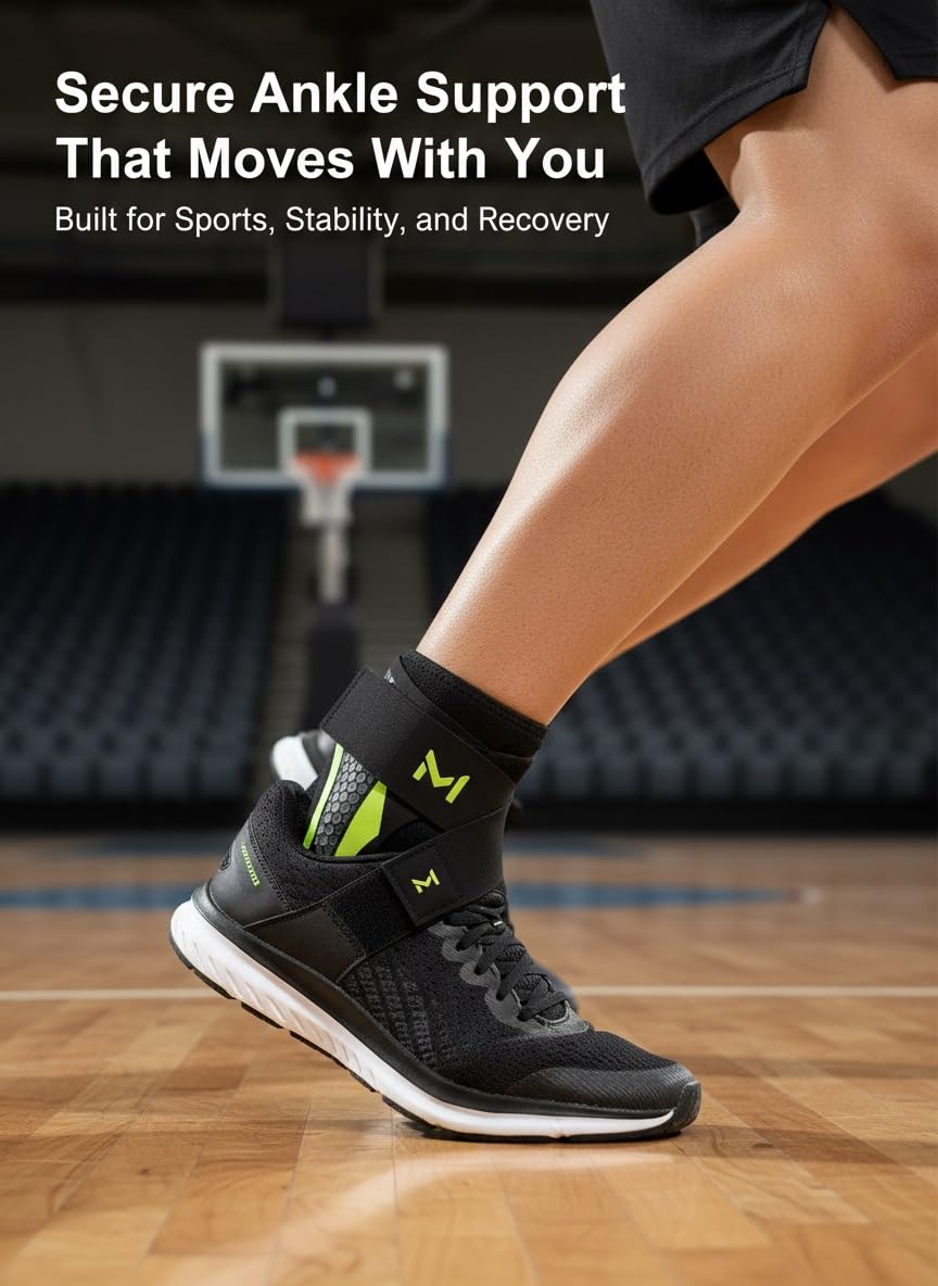 Ankle Brace Compression Support Stabilizer Lace Up Sports Basketball Sprain Recovery Men Women Adjustable Foot Ankle Orthopedic Grade Tendonitis Protection