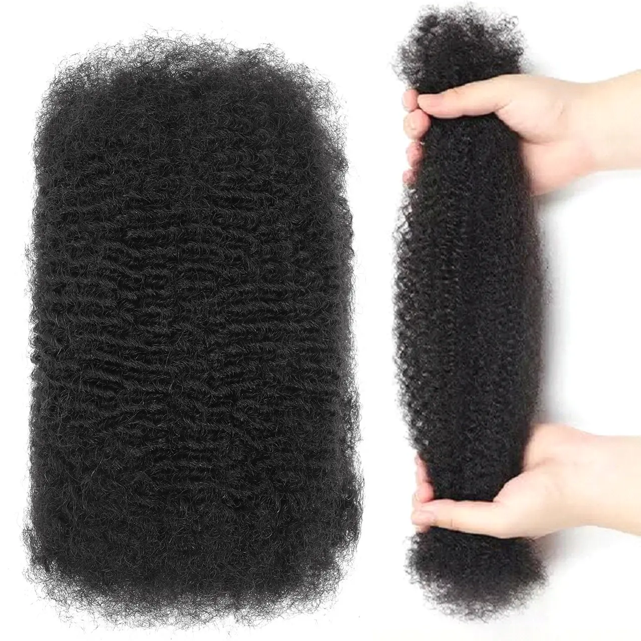 [1/3/5 Packs] Datanala Afro Kinky Bulk Human Hair Extensions - 4B/4C Kinky Curly Texture, Bulk Bundles for Mini Twists, Crochet Styles, Mini Twist, Hair Braids, Datanala Hair
