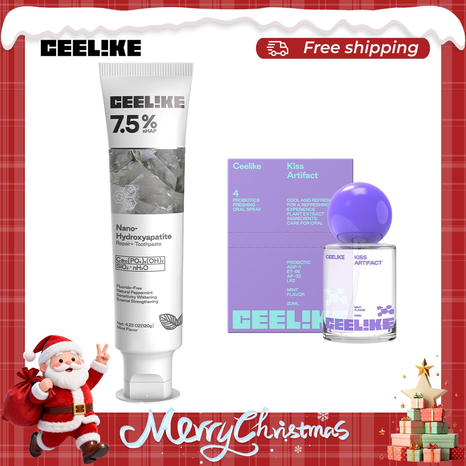 CEELIKE｜MSDRWIKEY Oral Care Set | SP-6, Hydroxyapatite & 7-Pro Toothpaste + Probiotic Spray | Enamel Repair & Fresh Breath