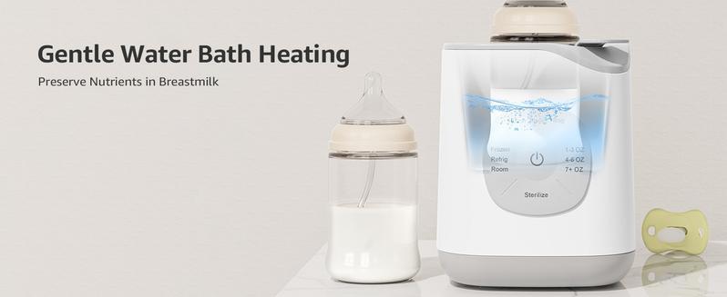 GROWNSY Bottle Warmer,  Baby Botle Warmer Fast for Breastmilk & Formula, Accurate Temperature Control, Milk Warmer for All Bottles with Thaw, Sterilizing, Keep Warm, Heat Food，Mom's Best Choice