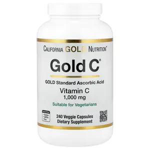 California Gold Nutrition Gold C®, USP Grade Vitamin C, 1,000 mg, 240 Veggie Capsules