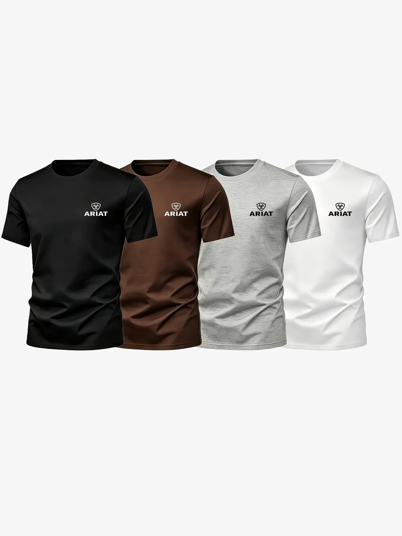 Summer Men's Letter Print Short Sleeve T-Shirt, Western Cowboy Style, Casual Loose-Fit, Multicolor, Ideal for Outdoor Activities, Menswear