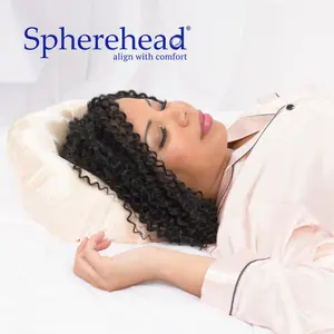 Spherehead Pillow Memory Foam Neck Alignment Pillow with Breathable Charmeuse Pillowcase - 12" Diameter with Durable Core