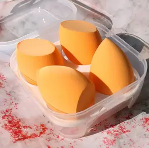 Beauty Egg Blender Sponge w/ Container - Orange