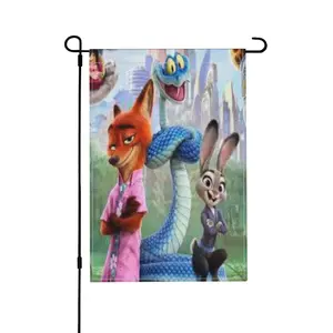 Zootopia 2 Garden Flag 12x18 Inch Double Sided Decoration for Outside Yard