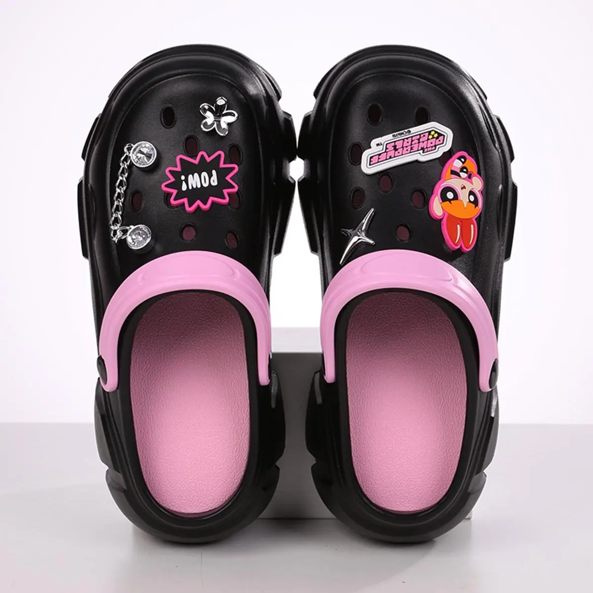 THE POWERPUFF GIRLS Platform Fashion Slippers - Trio Character Designs Blossom Pink, Bubbles Blue, Buttercup Green Non-Slip Sole women Comfort，Back To School