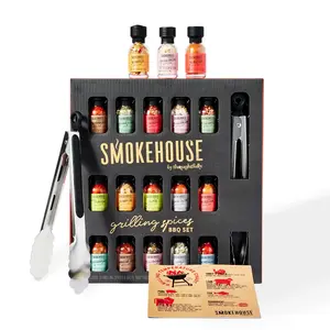 Smokehouse Grilling Spices BBQ Set, Includes BBQ Tongs, Magnet and Flavorful Seasoning and Rubs